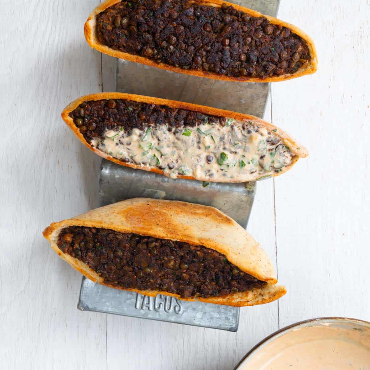 Arayes Recipe (Lebanese Lentil-Stuffed Crispy Pita)