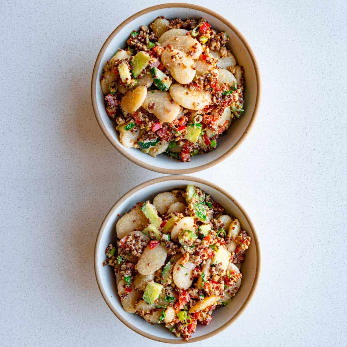 This Quinoa White Bean Salad Is Packed with Iron & Magnesium- Quinoa White Bean Salad with Creamy Lemon Dressing